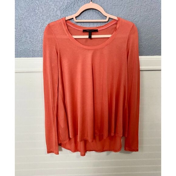 BCBG Orange Scoop Neck Long Sleeve Top - Picture 4 of 6